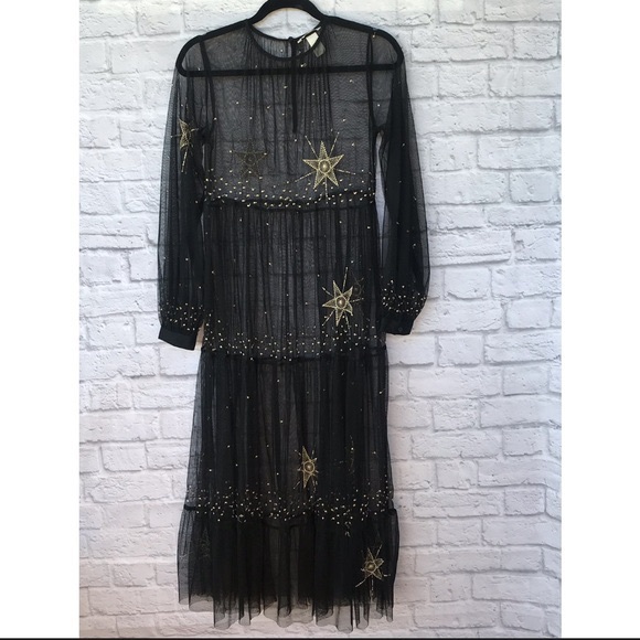 black tulle dress with stars